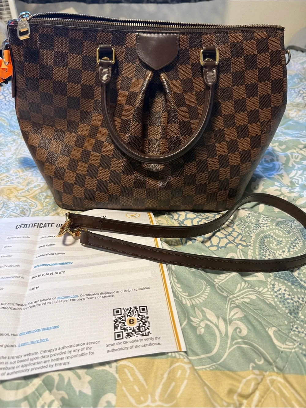Louis Vuitton Brown Damier Ebene Shoulder Tote